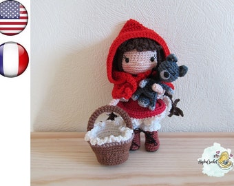 Little Red Riding Hood Crochet Doll Pattern: Amigurumi Wolf Costume (PDF)
