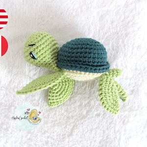 Amigurumi little turtle crochet pattern in English and French