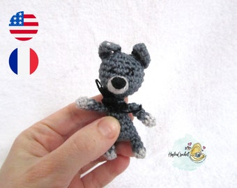 Amigurumi little wolf crochet pattern in English and French