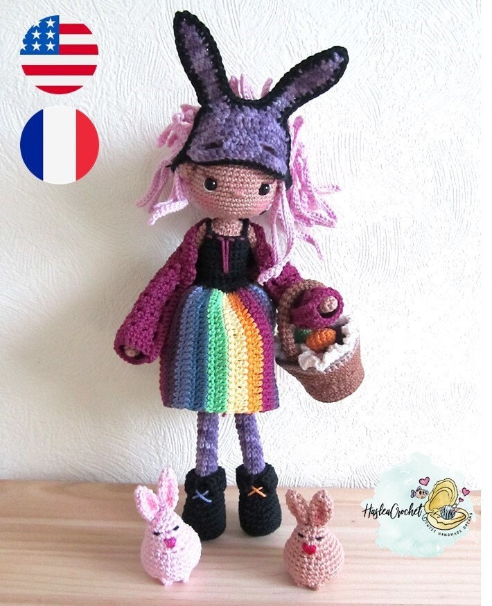 40 Rainbow Crochet Patterns to Brighten Home Decor, Gifts, and Everyday Accessories 2 Rainbow Fairy Easter Doll Crochet Pattern (English