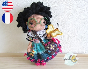 Amigurumi Doll Crochet Pattern PDF : Mirabelle in English and French