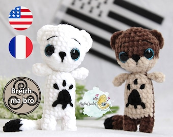 Patroon amigurumi hermelijn: Gwenn ha Du sleutelhanger (pdf)