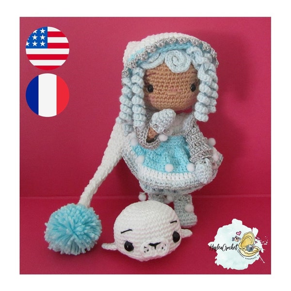 Patron Amigurumi au crochet : O'Fairy Winter doll en anglais et en français | modèle de poupée au crochet | modèle au crochet | motif amigurumi