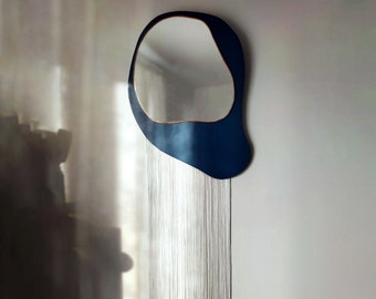 dodo handgemachter Spiegel, unregelmäßiger Spiegel, asymmetrischer Spiegel, organischer Spiegel, ästhetischer Spiegel Wanddekor