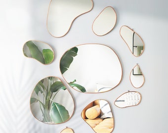 fifi 2.0 handmade mirrors set, irregular mirrors, asymmetrical mirrors, organic mirrors, aesthetic mirrors wall decor