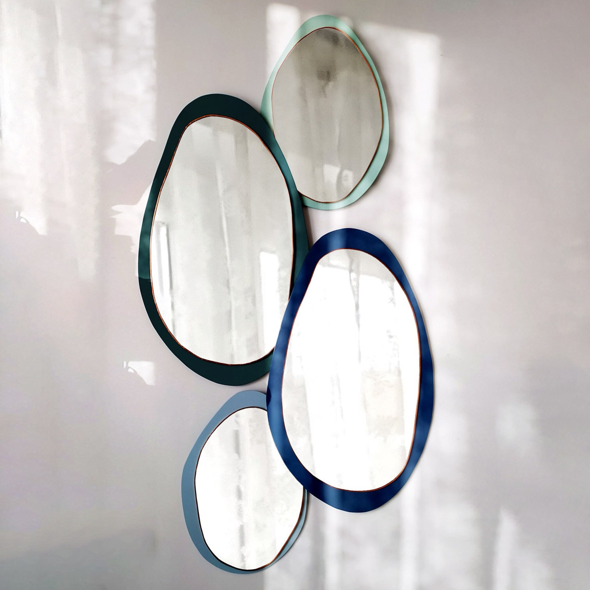 Specchio Asimmetrico WallBeyond Oro - Decorativo Da Parete, 91,4x58,4 Cm, Design Moderno Mid-Century
