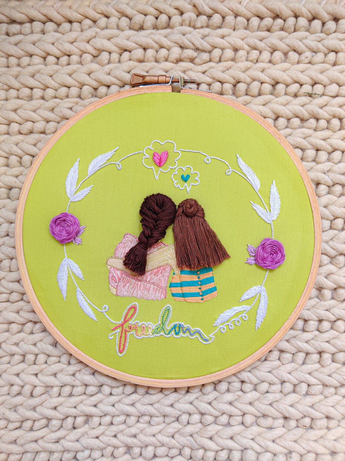 Best Friend Embroidery Hoop art Pride Couple Embroidery Etsy