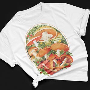 Mushroom Comfort Colors® Cotton T-Shirt, Fungi tee, Cottagecore tee, Botanical Nature Forest lover gift graphic tee, Woodland Fantasy forest