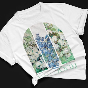 Vincent Van Gogh Floral Comfort Colors® Cotton T-Shirt, Vintage Famous Painter Artist, Dutch Post-Impressionist, Fine art museum classic art
