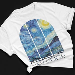 Vincent Van Gogh Starry Night Comfort Colors® Cotton T-Shirt, Vintage Famous Painter Artist, Dutch Post-Impressionist, Fine art museum