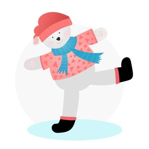 Winter Bear Hands Up Left