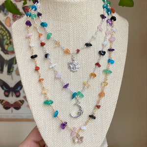 Customizable Wire Wrapped Rainbow Crystal Chain Link Chokers & Necklaces | Crystal Jewelry | Hippie Jewelry | Bohemian Jewelry