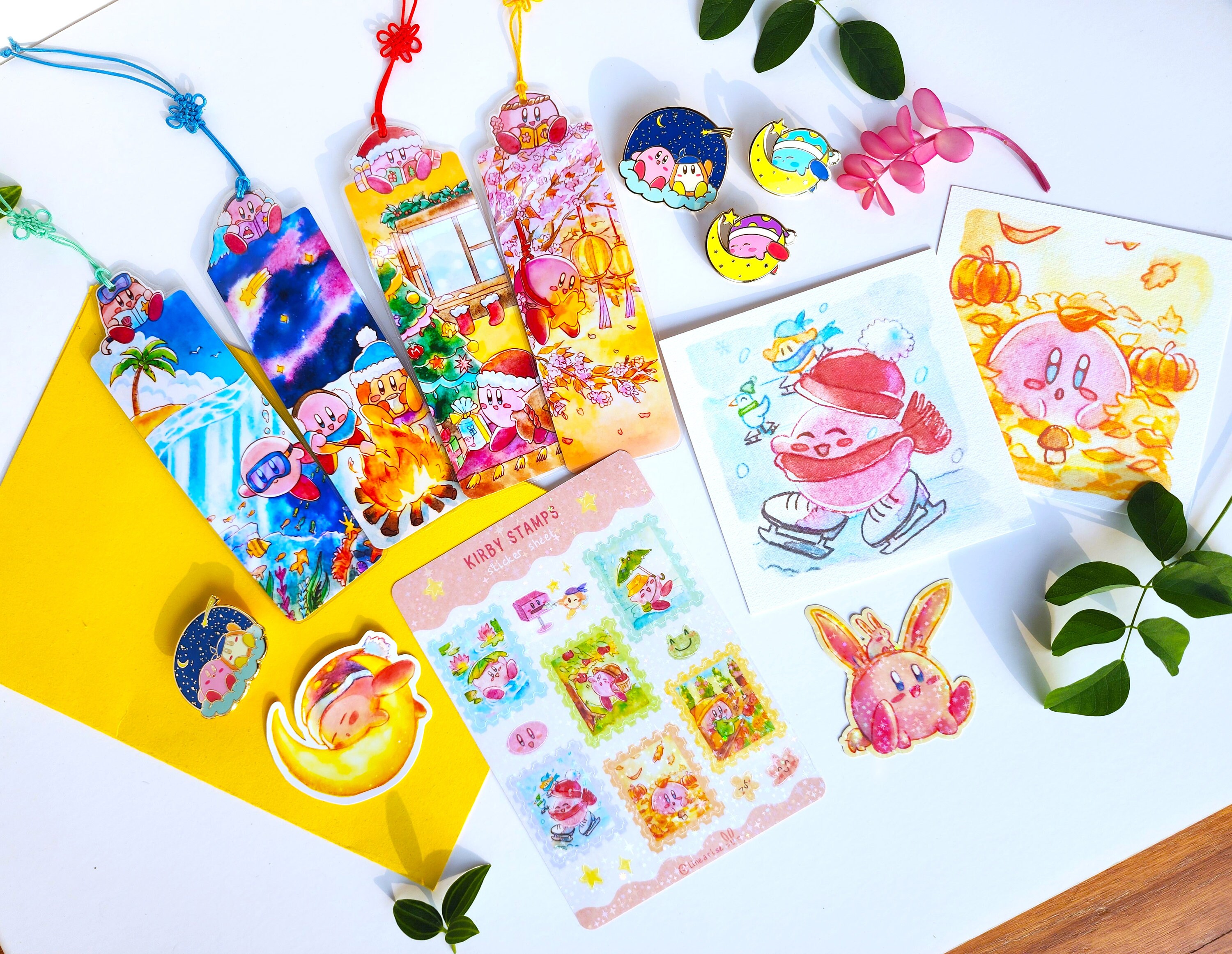 Kdf Sticker Kirby Seasons Stamps Sticker Sheet - Etsy