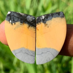 Paire de Jaspe MALIGANO pictural | Cabochon | Cristal | Guérison | Meilleure qualité