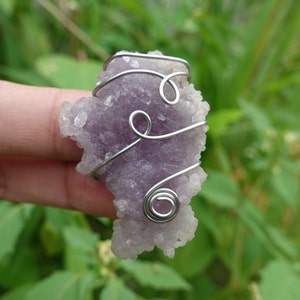 GRAPE AGATE WIRE Wrape, Pendant