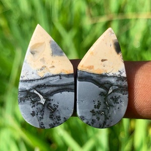 Paire de Jaspe MALIGANO pictural | Cabochon | Cristal | Guérison | Meilleure qualité