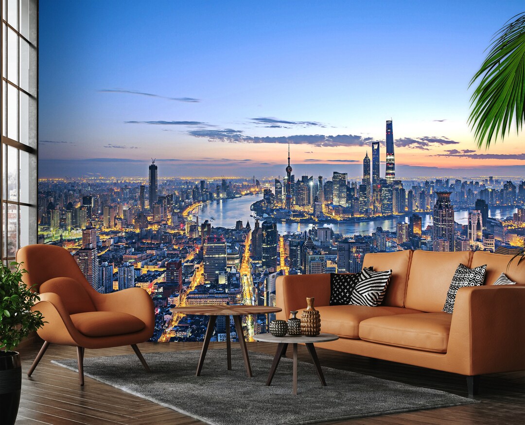 New York Wallpaper NYC 3d City Skyline Panorama Brooklyn Peel and Stick
