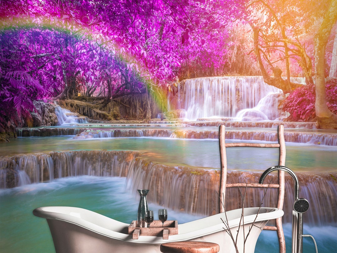 Waterfall Wallpaper Nature 3d Landscape Peel and Stick Removable Non ...