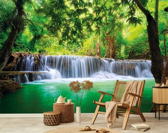 Waterfall Wallpaper Nature 3d Landscape Peel And Stick Removable Non Woven Self Adhesive Wall Mural Carta Da Parati Papier Peint Fototapete