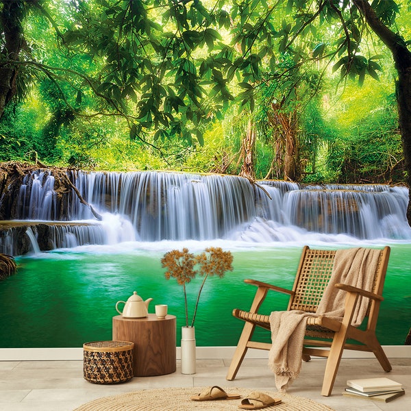 Waterfall Wallpaper Nature 3d Landscape Peel And Stick Removable Non Woven Self Adhesive Wall Mural Carta Da Parati Papier Peint Fototapete