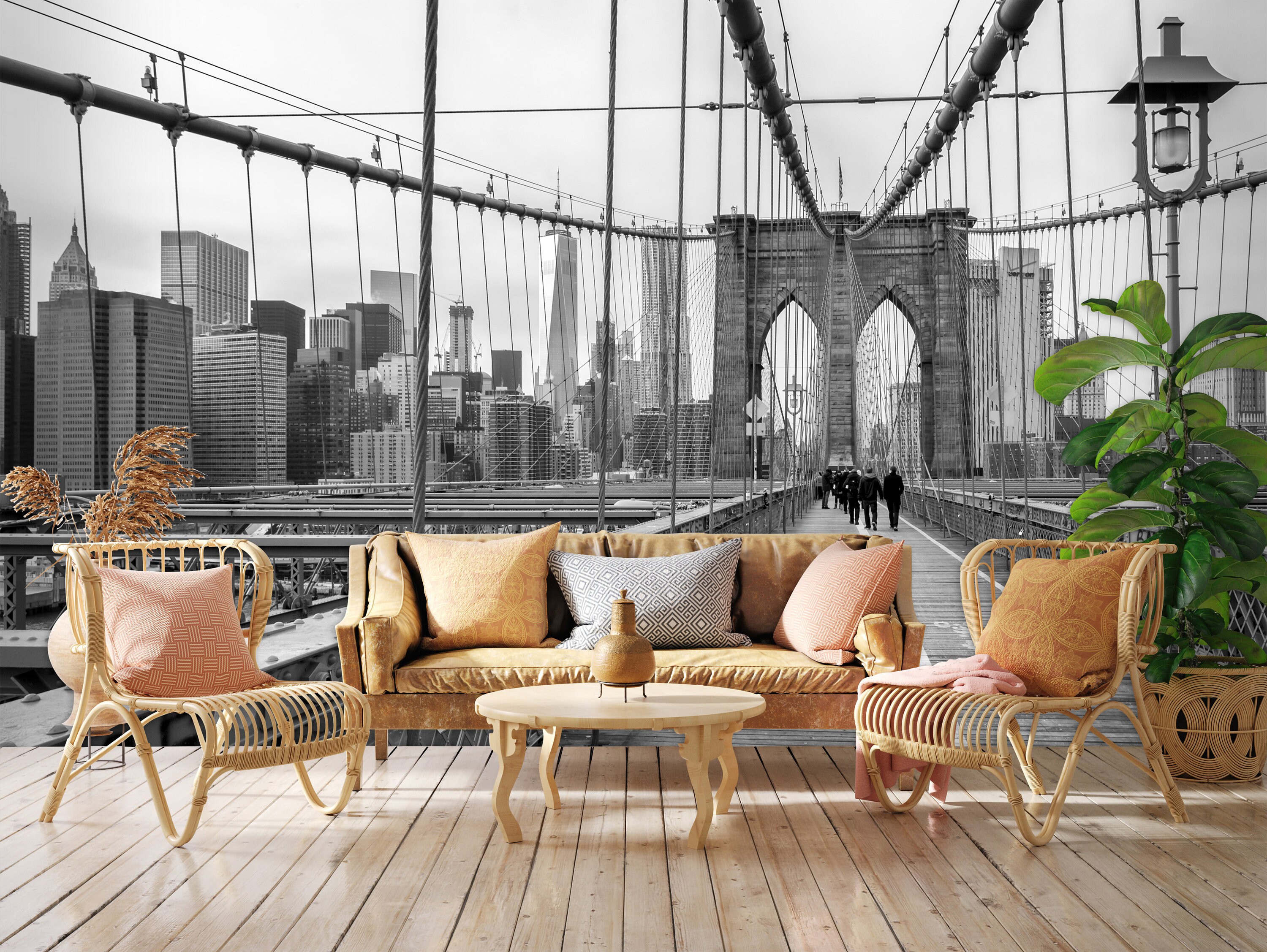 New York Wallpaper NYC 3d City Skyline Panorama Brooklyn Peel - Etsy