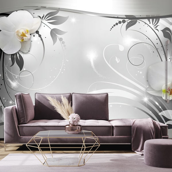 3D Floral Wallpaper Bouquet Flower Blossom Bedroom Living Room Gold Flower Peel and Stick Self Self Adhesive Wall Mural