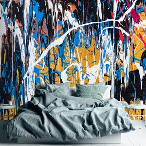 Graffiti Wallpaper Abstract Art Line Drawing Peel and Stick Self ...
