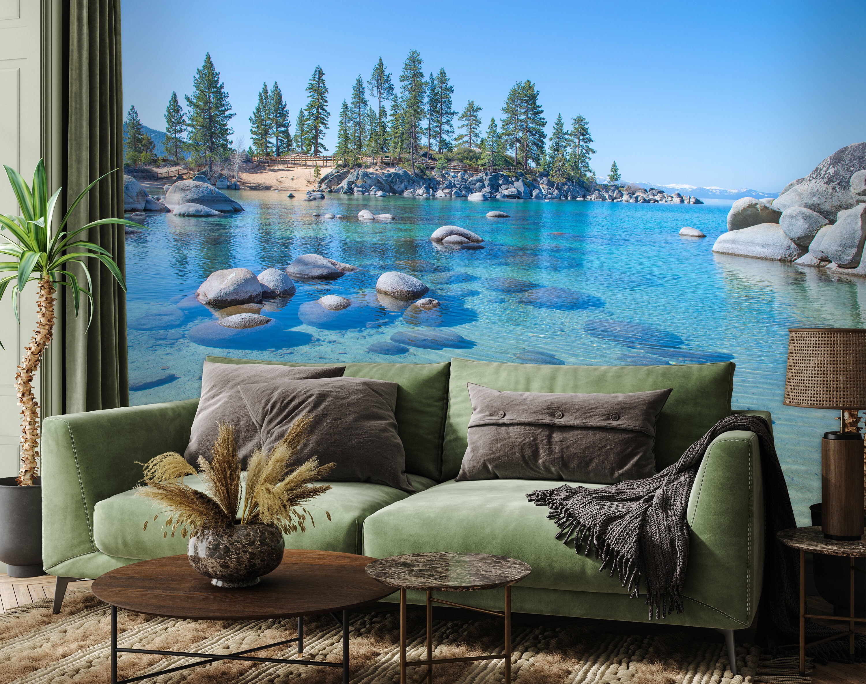 Nature Wallpaper Lake Mountain Foggy Removable Non Woven Peel - Etsy Nature Wallpaper Lake Mountain Foggy Removable Non Woven Peel - Etsy