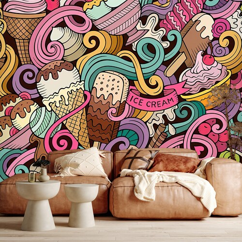 Colorful Art Peel and Stick Wallpaper Removable Self | Etsy