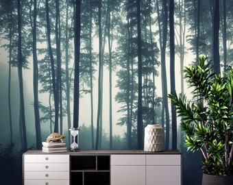 Foggy Forest Wallpaper Rainforest Trees Removable Non Woven Peel And Stick Self Adhesive Landscape Nature Wall Mural Papier Peint Fototapete