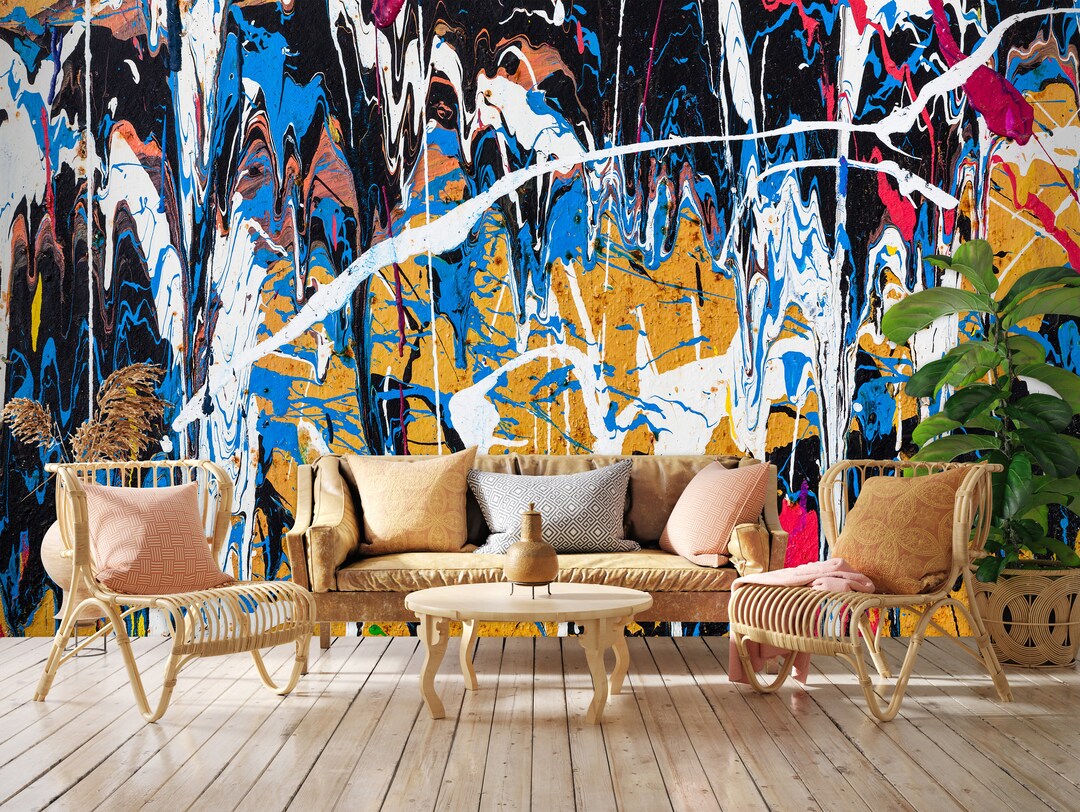 Graffiti Wallpaper Abstract Art Line Drawing Peel and Stick Self ...