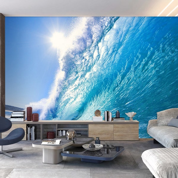 Wave Wallpaper Waterfall Nature Ocean Sea Removable Non Woven Peel And Stick Self Adhesive Landscape Wall Mural Fototapete