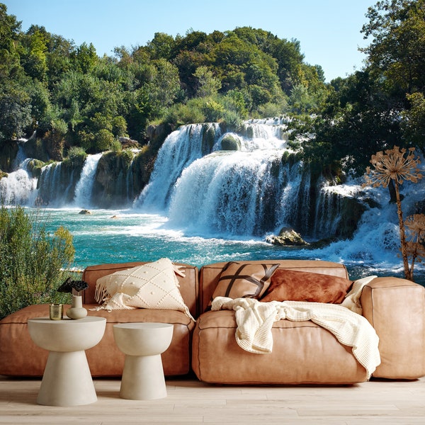 Waterfall Wallpaper Nature 3d Landscape Peel And Stick Removable Non Woven Self Adhesive Wall Mural Carta Da Parati Papier Peint Fototapete