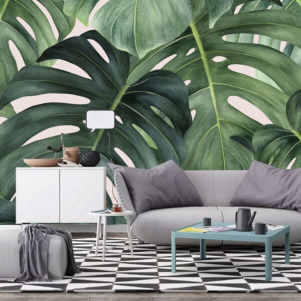 Monstera Wallpaper - Etsy