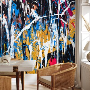 Graffiti Wallpaper Abstract Art Line Drawing Peel and Stick Self ...