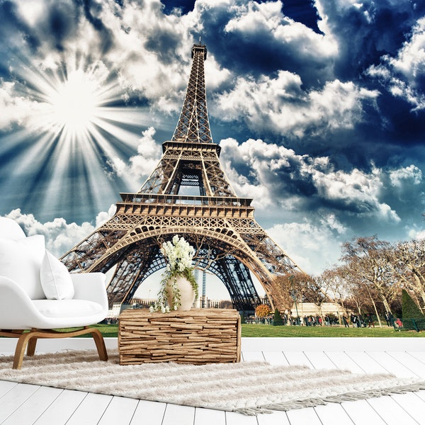 Eiffel Tower Wallpaper City 3d Architecture Peel And Stick Wall Mural Bedroom Mural de Pared Carta da Parati Papier Peint Tapete Fototapete