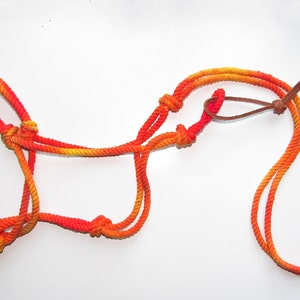 Orange Ombre Rope Halter - Handmade Cotton Arab/Cob-Sized Halter