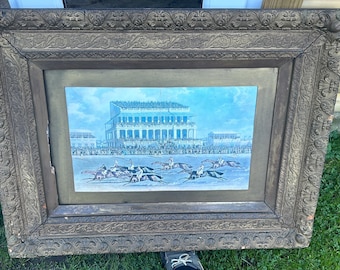 Antique ornate large picture frame