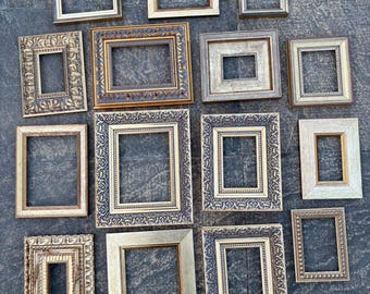 Gilt Gold Leaf Picture Frame Set: Gallery Wall Collage Frames set1 15 frames