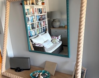 Rope twist mirror extra wide design made to measure