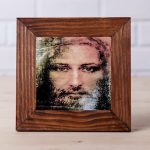 Jesus Cristo enfrenta o Sudário de Turim Mini tela 4"x4" (10cm x 10cm)
