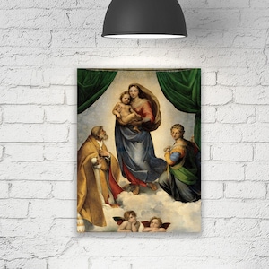 The Sistine Madonna, also called the Madonna di San Sisto, Gallery Wrapped Print on Canvas, Print Size: 7.8&quot; x 11.8&quot; (20cm x 30cm)