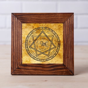 Llave de la trampa del diablo salomón Demon Símbolo Mini Lienzo 4&quot;x4&quot; (10cm x 10cm)