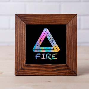 Fire Element Symbol Mini Canvas 4&quot;x4&quot; (10cm x 10cm)