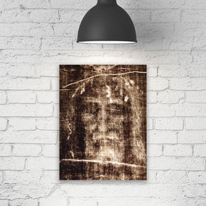 The Shroud of Turin Jesus Christ Face Canvas Print, Gallery Wrapped Print on Canvas, Print Size: 7.8" x 11.8" (20cm x 30cm)