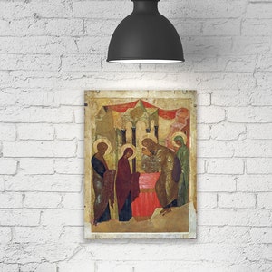 Presentation of Jesus at the Temple by Andrei Rublev Сретение Господне Greek Orthodox Russian icon  Gallery Wrapped Print on Canvas