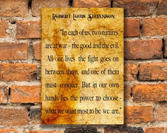 Addiction Recovery Gift Sobriety Gift Quote by Robert Louis Stevenson, Gallery Wrapped Canvas Size: 7.8" x 11.8" (20cm x 30cm)