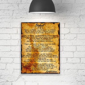 Defeat Poem by KAHLIL GIBRAN Poem Wall Art , Literature Print, Gallery Wrapped Canvas Print