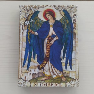 The Archangel Gabriel Catholic Icon Gallery Wrapped Print on Canvas, Print Size: 7.8&quot; x 11.8&quot; (20cm x 30cm)