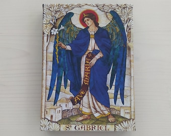 The Archangel Gabriel Catholic Icon Gallery Wrapped Print on Canvas, Print Size: 7.8&quot; x 11.8&quot; (20cm x 30cm)
